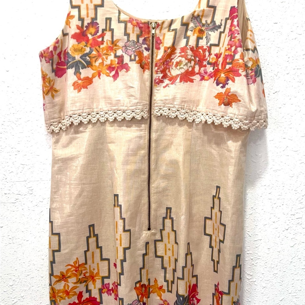 Free People "The Big Bang" sleeveless mini dress featuring a metallic Aztec 10 - Picture 8 of 9